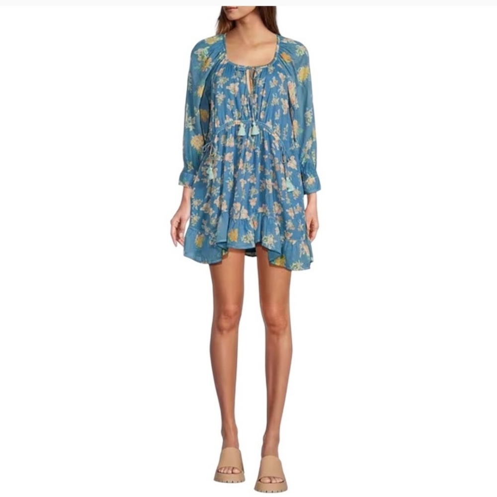 Free People Blue Floral Dress XS NWT